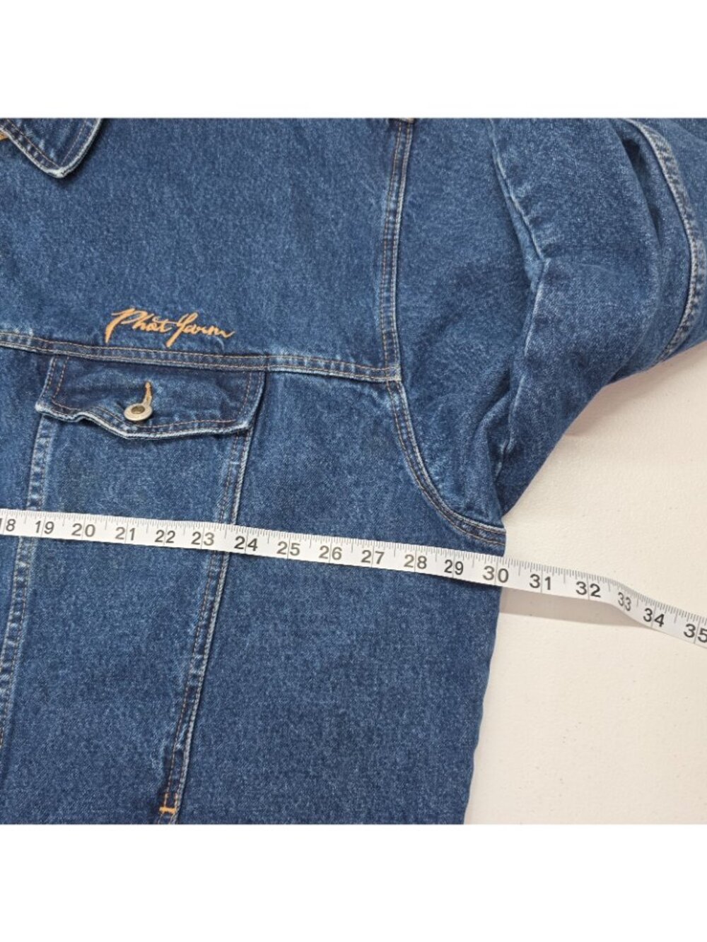 VTG Phat Farm Blue Denim Jacket Mens XXXL Hip Hop Streetwear Bull Embroidery Y2K - Picture 14 of 14